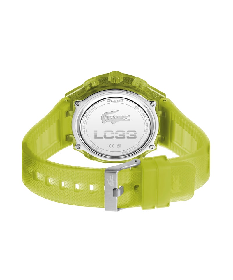 LACOSTE Round Analog-Digital Men'S Stainless Steel And Green Transparent Tr90 Case  Watch - Image 2