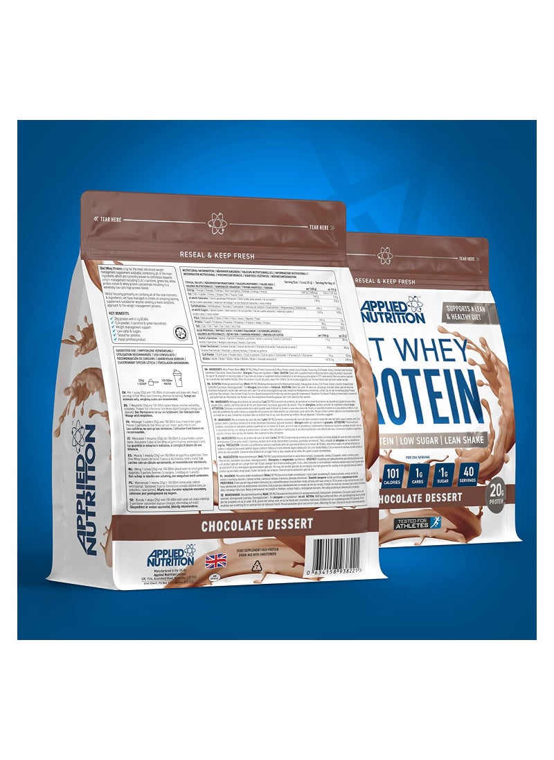 Applied Nutrition - Diet Whey - High Protein Powder Chocolate Dessert Flavour 1 kg - Image 1