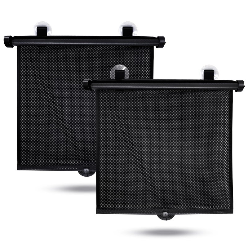 EcoNour Car Window Shades for Baby (2 Pack) - Upgraded | Shades for Side Window | Comes with Enhanced Suction Cups & Large Clips for Durability | Baby Car Accessories (15" x 17") - Image 1