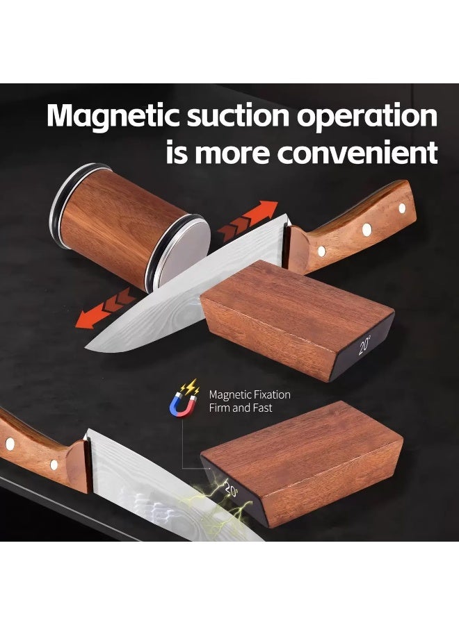 Rolling Knife Sharpener, Magnetic Roller Sharpening System for Kitchen Knives, Provides 20 Degree Angle, Manual Knife Sharpening Tool for Straight Edge Blades 2025 - Image 5