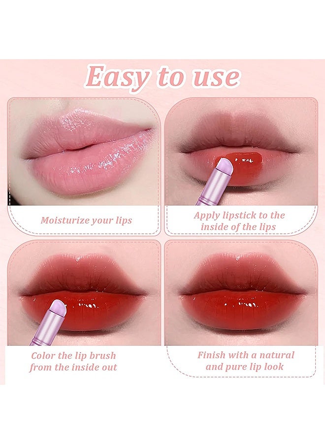 MXN 2 Pcs Silicone Lip Brushes, Reusable Lipstick Lip Gloss Applicator Brushes, Multipurpose Brush Tools for French Nail Lipstick  Concealer(Purple)  - Image 4
