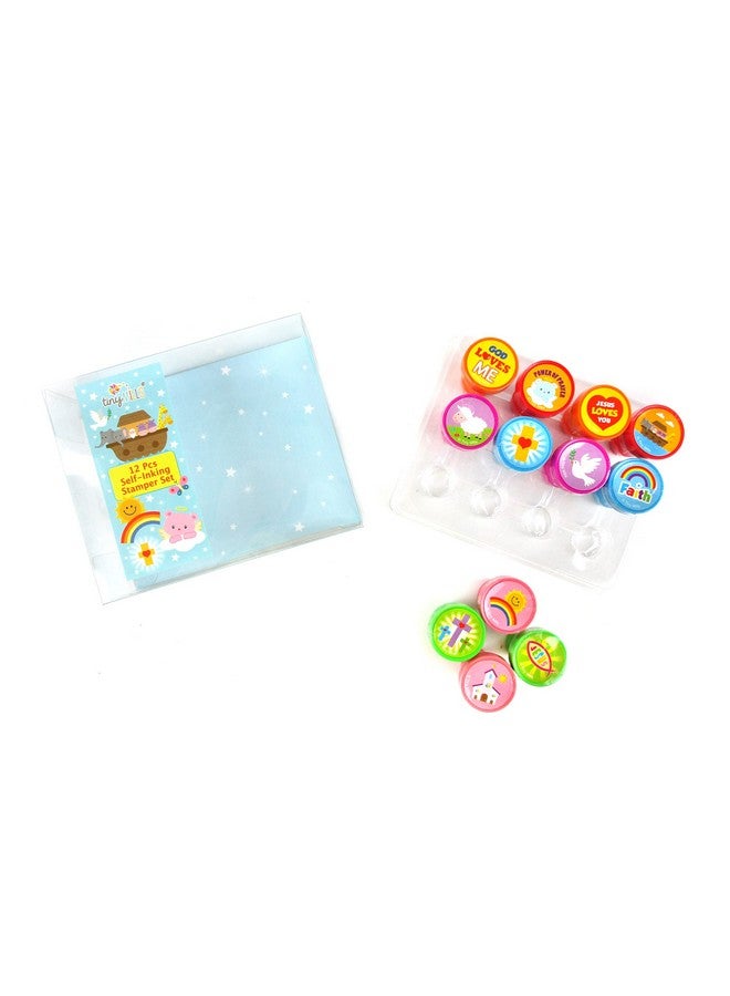 تايني ميلز 12 قطعة مجموعة الطوابع الدينية للأطفال الدينية المسيحية التحبير الذاتي الطوابع هدية Vbs مكافآت مدرسة الأحد - Image 3
