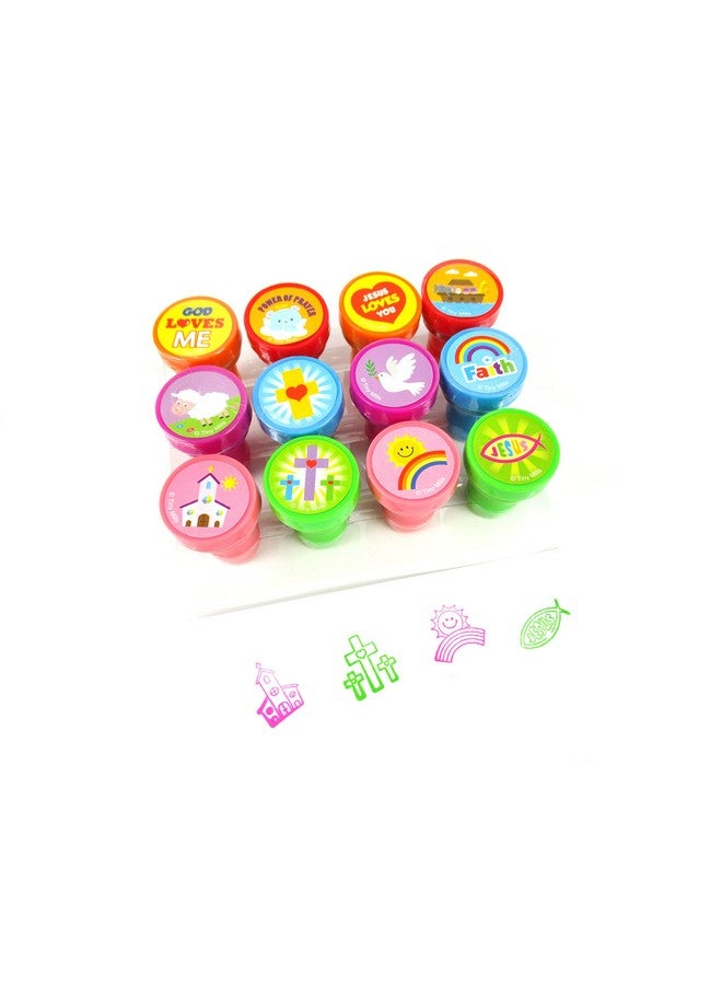 تايني ميلز 12 قطعة مجموعة الطوابع الدينية للأطفال الدينية المسيحية التحبير الذاتي الطوابع هدية Vbs مكافآت مدرسة الأحد - Image 1