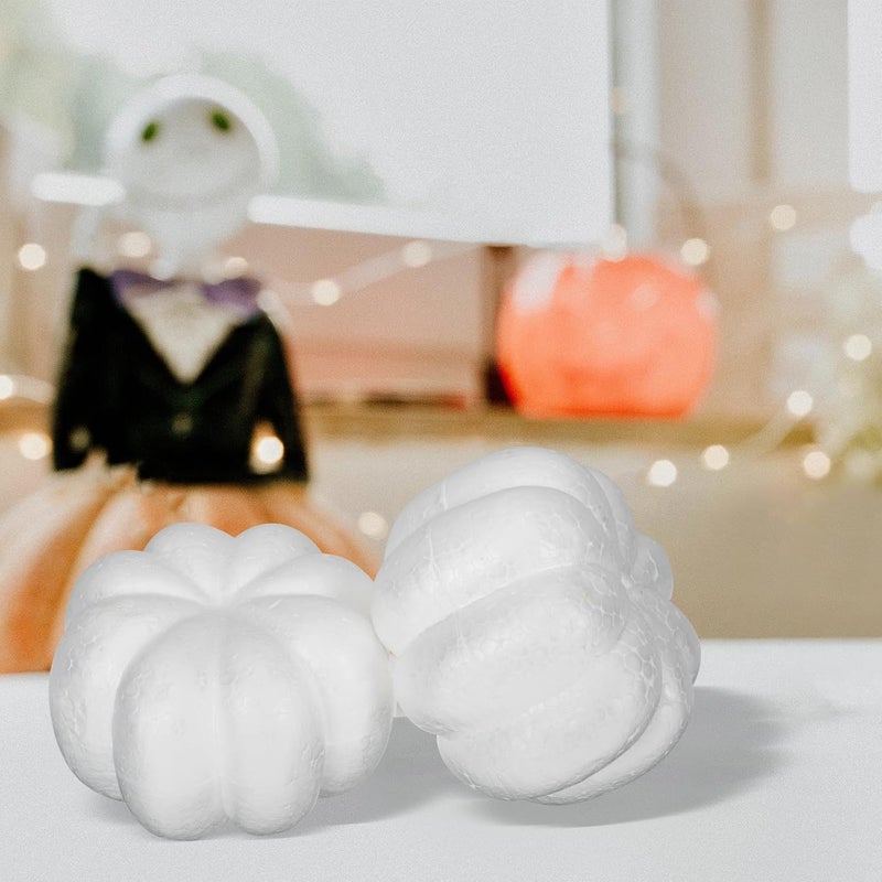 ABOOFAN 4pcs Foam Pumpkin Props for DIY Crafting Smooth Surface, Pumpkin-Shaped Decorative Fake Pumpkins for Fall and Halloween Table Centerpieces - Image 5