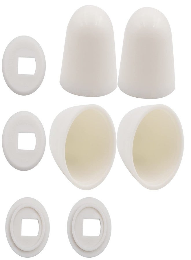 Abnaok 4Packs Universal Toilet Bolt Caps, Abnaok Round Plastic Push-On Toilet Bowl Bolt Caps Covers, with Extra Washers for Easy installation, 1.44 Inch Height, White Color - Image 1
