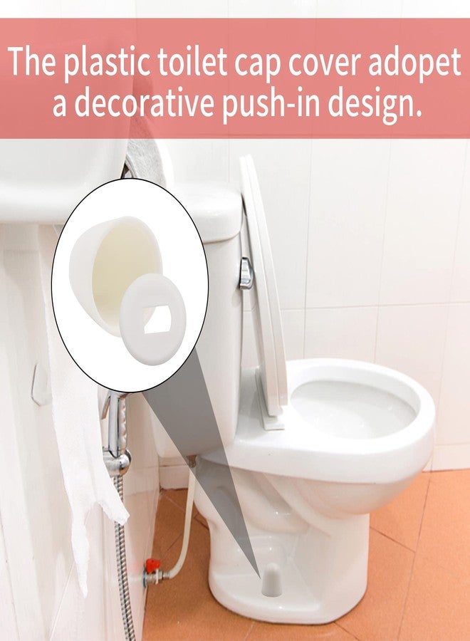Abnaok 4Packs Universal Toilet Bolt Caps, Abnaok Round Plastic Push-On Toilet Bowl Bolt Caps Covers, with Extra Washers for Easy installation, 1.44 Inch Height, White Color - Image 4
