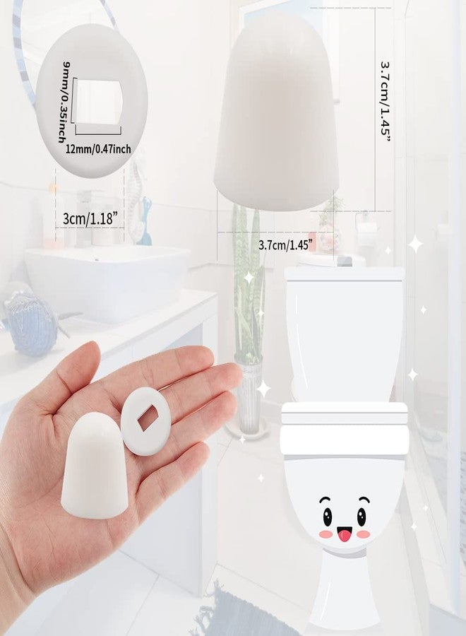 Abnaok 4Packs Universal Toilet Bolt Caps, Abnaok Round Plastic Push-On Toilet Bowl Bolt Caps Covers, with Extra Washers for Easy installation, 1.44 Inch Height, White Color - Image 2