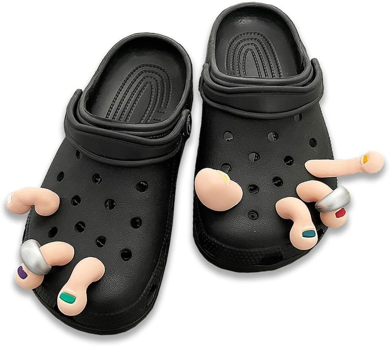 Incisae Funny Toe Shoe Charms Set for Clog Sandals - Cute Decoration for Women and Girls - Image 1