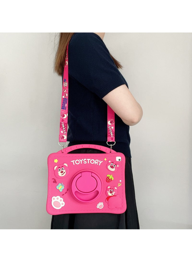 عام حالة سيليكون لطيفة للتابلت سامسونج جالاكسي تاب إيه 7 لايت 8.7 بوصة 2021 (الطرازات: SM-T220/T225/T227u) - حالة حماية لينة للضغط لتاب إيه 7 لايت 8.7 بوصة مع حزام. - Image 2