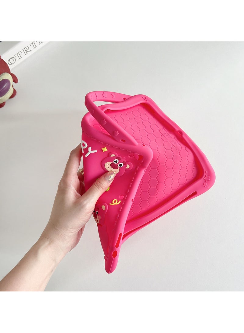 عام حالة سيليكون لطيفة للتابلت سامسونج جالاكسي تاب إيه 7 لايت 8.7 بوصة 2021 (الطرازات: SM-T220/T225/T227u) - حالة حماية لينة للضغط لتاب إيه 7 لايت 8.7 بوصة مع حزام. - Image 4