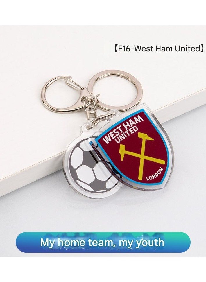 Football Club Badge Keychain Milan Gift Backpack Pendant Manchester City Real Madrid Chelsea Car Keychain