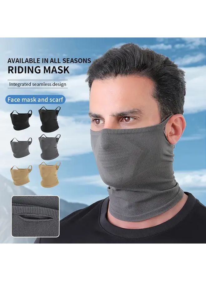 Men'S Women Universal Elastic Lightweight Quick Dry Breathable Mesh Four Season Cycling Mask Neck Cover Black - Image 1