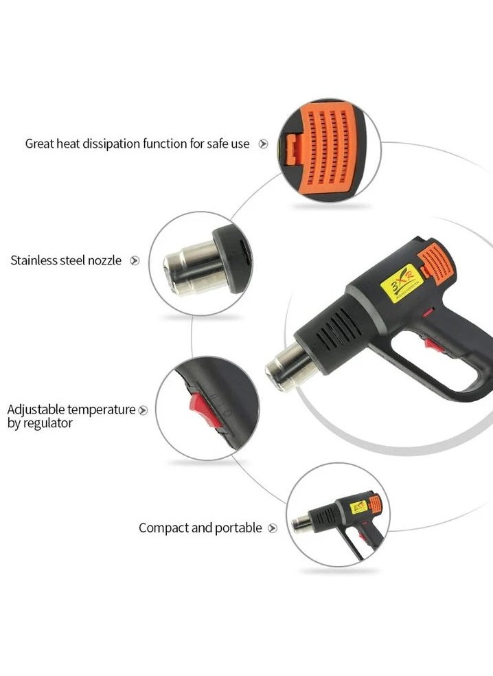 3XR 3XR 2000W Dual Temperature Hot Air Gun ,Powerful Heating Tool 220-240V,50/60Hz Hot Air Gun  - Image 4