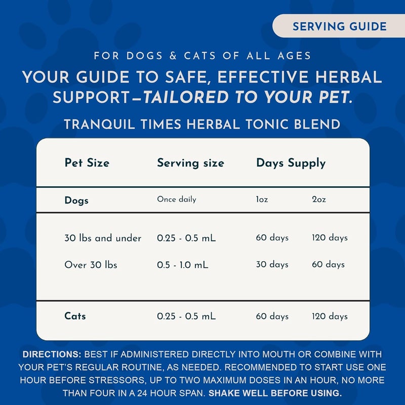 انيمال إيسينشالز مزيج Animal Essentials Tranquility للكلاب والقطط - مكمل مهدئ، يحتوي على جذور الفاليريان، على شكل قطرات سائلة، صيغة عشبية - 1 أونصة سائلة - Image 4