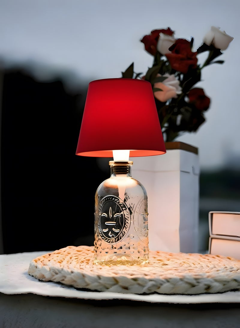 LED Glass Bottle Lamp Wireless Rechargeable Touch Control 3 Color Dimmable Night Light Decorative Bottle Shade Table Lamp for Home Bar Party - Image 1