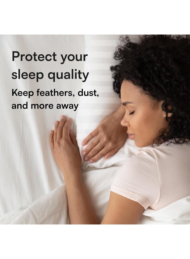 Niagara 4 Pack Standard Pillow Protectors with Zipper, Soft Quiet Cotton Sateen, Effective Dust Protection, Stay in Place Pillow Covers, Ideal for Home, Guests, Rentals (20x26 Inches)  - Image 5