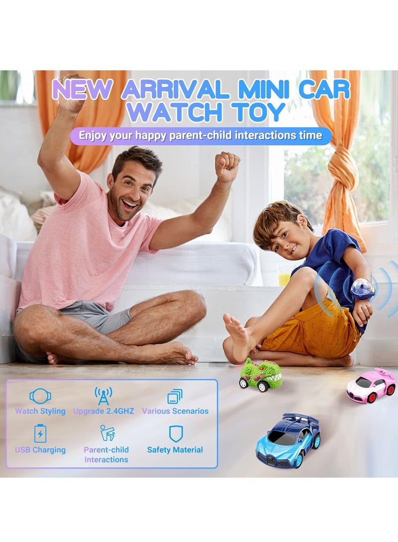 Mini Remote Control Car Watch Toys, 2.4 GHz Cute Wrist Racing Watch, Car Watch Remote Control Car Toys for Boys and Girls, Interactive Game Toys USB Charging Remote Control Car  - Image 5