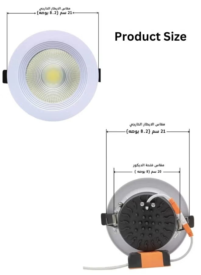 Ceiling Light(10 Pieces),LED Ceiling Light,COB Bulb,Ceiling Downlight,ElectricitySaving,7W,2 Years Warranty (White,7W) - Image 2