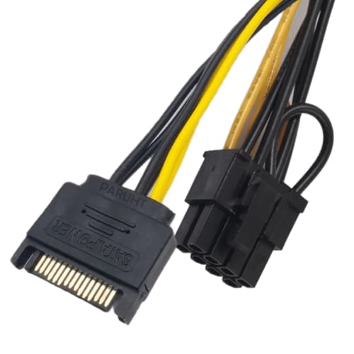 PARUHT 8pin |6+2| PCI-E to 15Pin SATA Male Female Video Card Power Supply Component, 8 Pin PCIe to SATA 15 Pin Power Cable, Black 8PIN-15S - Image 4