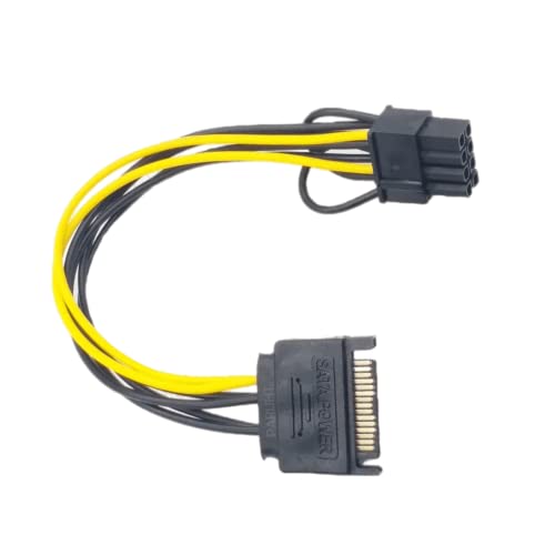 PARUHT 8pin |6+2| PCI-E to 15Pin SATA Male Female Video Card Power Supply Component, 8 Pin PCIe to SATA 15 Pin Power Cable, Black 8PIN-15S - Image 2
