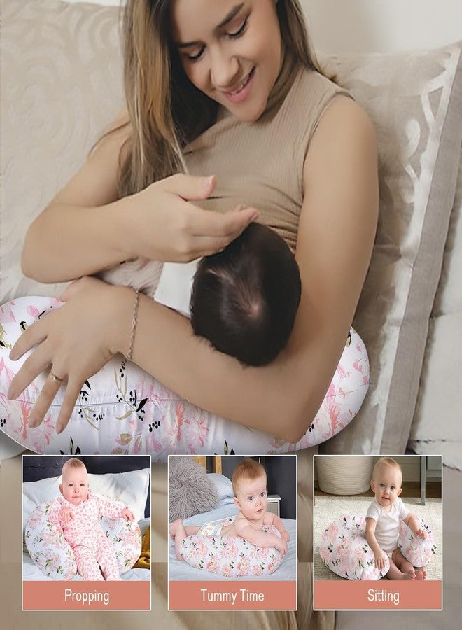 LittleDuds Baby Feeding Pillow for New Born Baby, Breastfeeding & Nursing Pillow with Removable Cover, Infant Support Cushion for 0–24 Months, Tummy Time Pillow | Cottage Care (Rose Floral) - Image 3