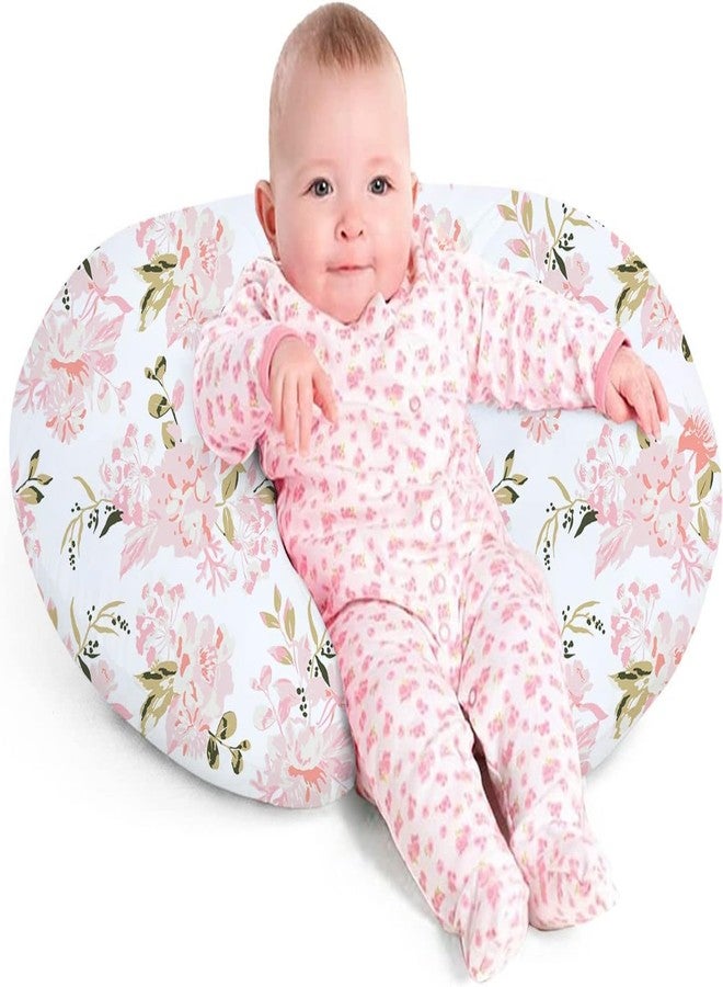 LittleDuds Baby Feeding Pillow for New Born Baby, Breastfeeding & Nursing Pillow with Removable Cover, Infant Support Cushion for 0–24 Months, Tummy Time Pillow | Cottage Care (Rose Floral) - Image 1