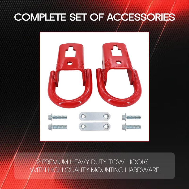 Achilioson Towing Hook Red Front (FL3Z17N808A) - D-Ring Tow Hooks Compatible with Ford F-150 2009-2016 & Expedition 2007-2015 - Image 5