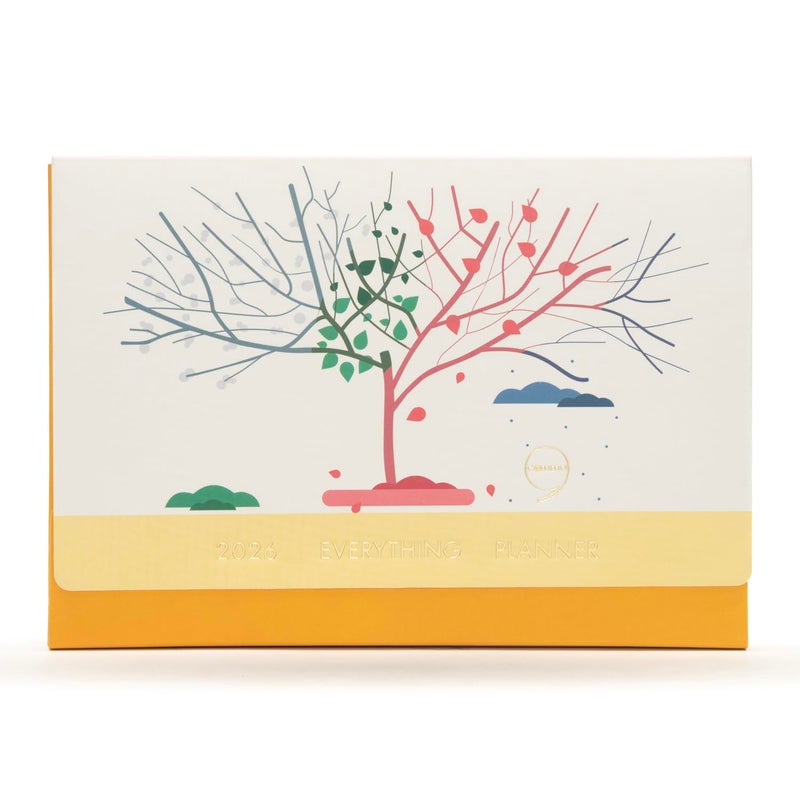 COMMA Everything Planner 2026 Gift Set | A5 Size New Year Diary, DIY Pen Stand, Pen and Sticky Notes | Budget & Mood Tracker, Birthdays, Shopping & Reading Lists and Travel Planner | Fabric Cover Material - (Yellow) - Image 4