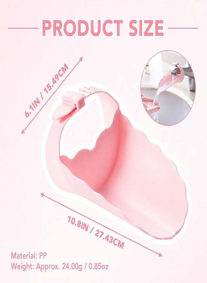 CHEOTIME Faucet Extender for Kitchen Sink and Bathtub, Universal PP Kids Hand Wash Faucet Extension Easy Install Toddler Bathroom Accessory (Pink) - Image 2