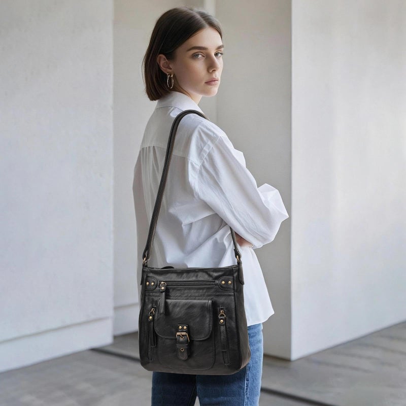 KL928 Crossbody Bags for Women, Multi Pocket Shoulder Bags, Medium PU Leather Cross Body Purses - Image 2