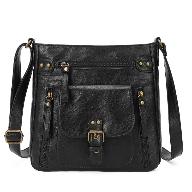 KL928 Crossbody Bags for Women, Multi Pocket Shoulder Bags, Medium PU Leather Cross Body Purses - Image 1