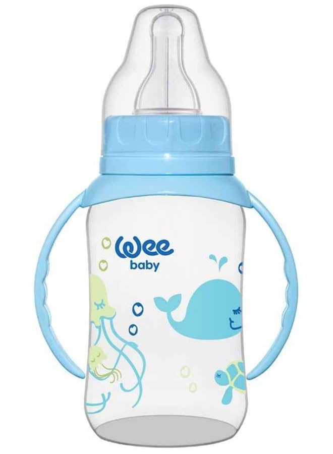 وي بيبي زجاجات رضاعة من مادة البولي بروبيلين مع قبضة، عبوة مكونة من قطعة واحدة متعددة الألوان