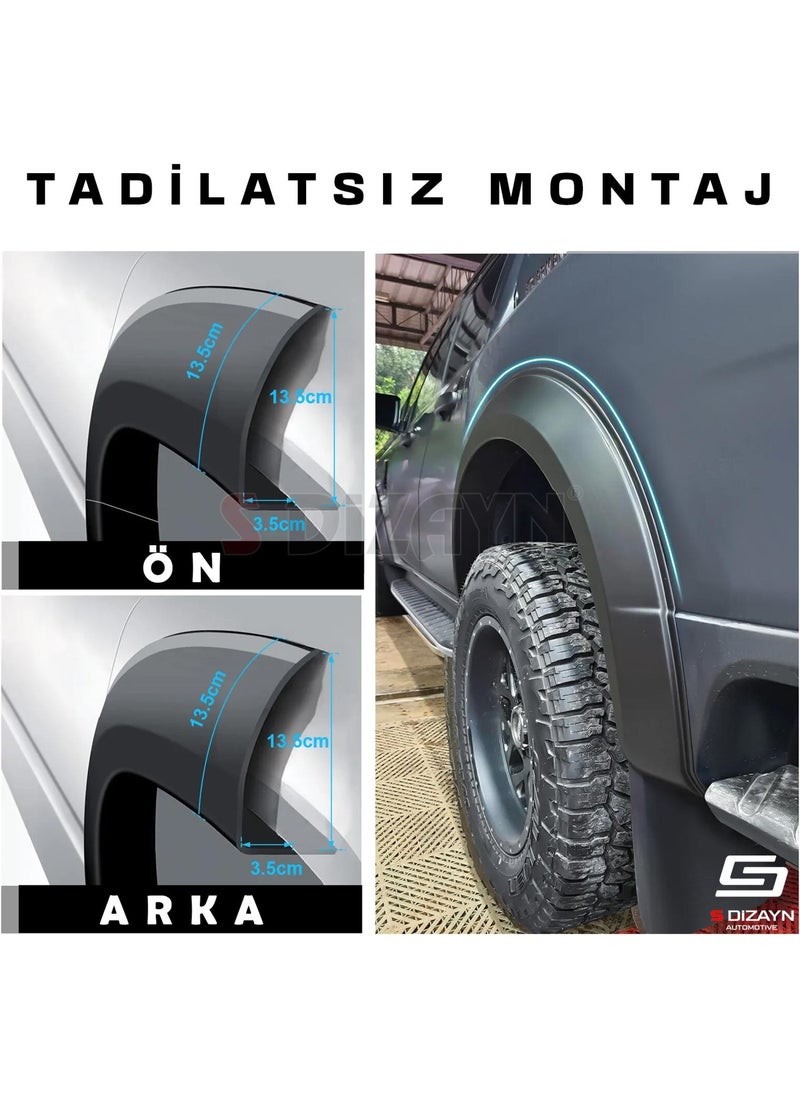S-Dizayn - S-Design Ford Ranger 4 Abs Plastic Fender Cover Dodik Set 6 Pieces 2023 and Above A+ Quality - Image 1