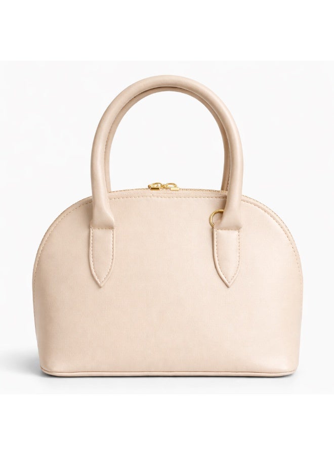 Classic "Dom" women's handbag in premium leather - with gold accents, featuring a top handle and adjustable shoulder strap - perfect for special occasions and work - Image 3