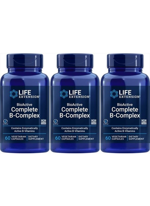 BioActive Complete B-Complex 60 Vegetarian Capsules-Pack-3
