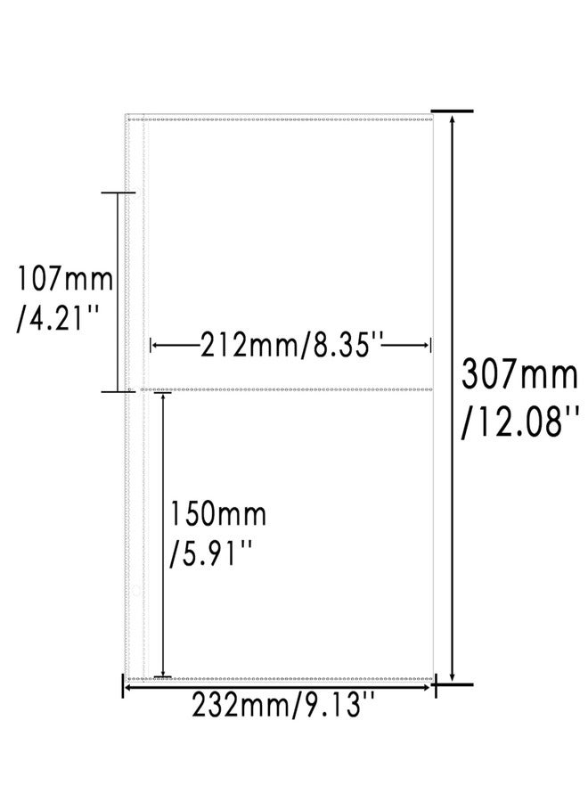 Mogoostry 40 Sheets Sheet Protector Clear Page Protectors A4 Paper Protector Sheets for 3-Ring Binder Plastic Paper Sheet Protectors 2 Pockets Per Page for Organizer Documents - Image 2