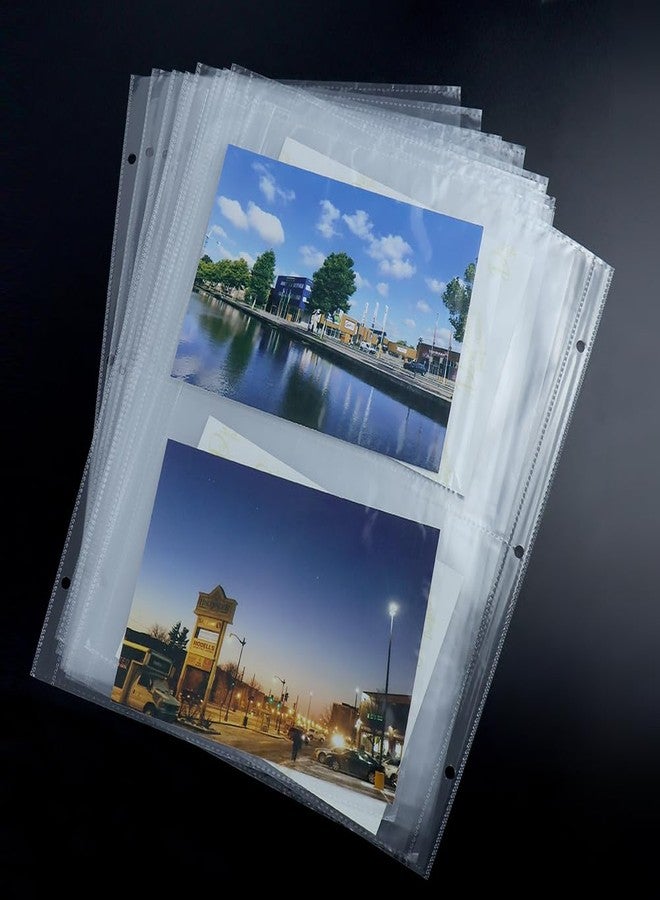 Mogoostry 40 Sheets Sheet Protector Clear Page Protectors A4 Paper Protector Sheets for 3-Ring Binder Plastic Paper Sheet Protectors 2 Pockets Per Page for Organizer Documents - Image 3