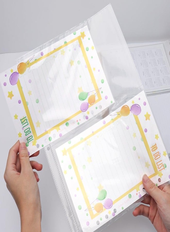 Mogoostry 40 Sheets Sheet Protector Clear Page Protectors A4 Paper Protector Sheets for 3-Ring Binder Plastic Paper Sheet Protectors 2 Pockets Per Page for Organizer Documents - Image 4
