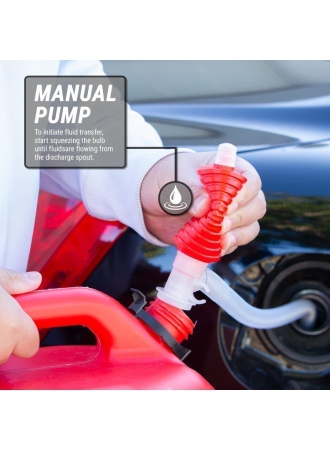 Manual Siphon Fuel Transfer Pump, Multi-Purpose Hand Pump with Air Vent Cap, Fast Flow 1.8 GPM, Flexible Hose for Gas, Oil, Water Transfer - Image 4