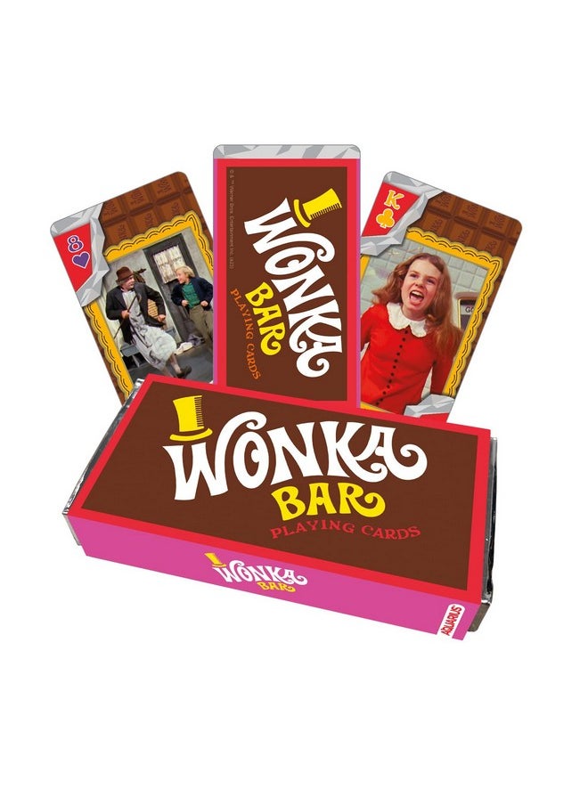 Aquarius Willy Wonka Chocolate Bar Premium Playing Cards - Willy Wonka Themed Deck Of Cards For Your Favorite Card Games - Officially Licensed Willy Wonka Merchandise & Collectibles 