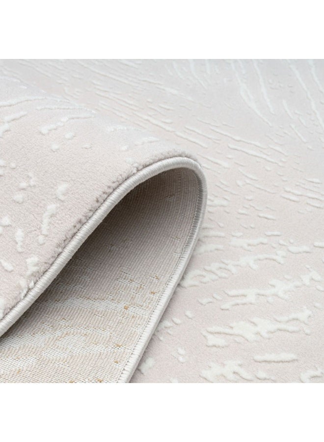 DANUBE HOME Urbana Plain Solids Rug | Washable Solids Style | Polypropylene + Polyester Area Rug Floor Covering | Indoor Carpet For Living Room Dining Bedroom 240X340cm-White - Image 5