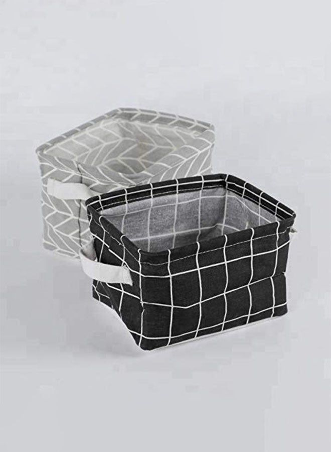 4-Piece Storage Baskets Fabric Foldable Storage Basket Set with Dual Handles(Multicolour) - Image 4