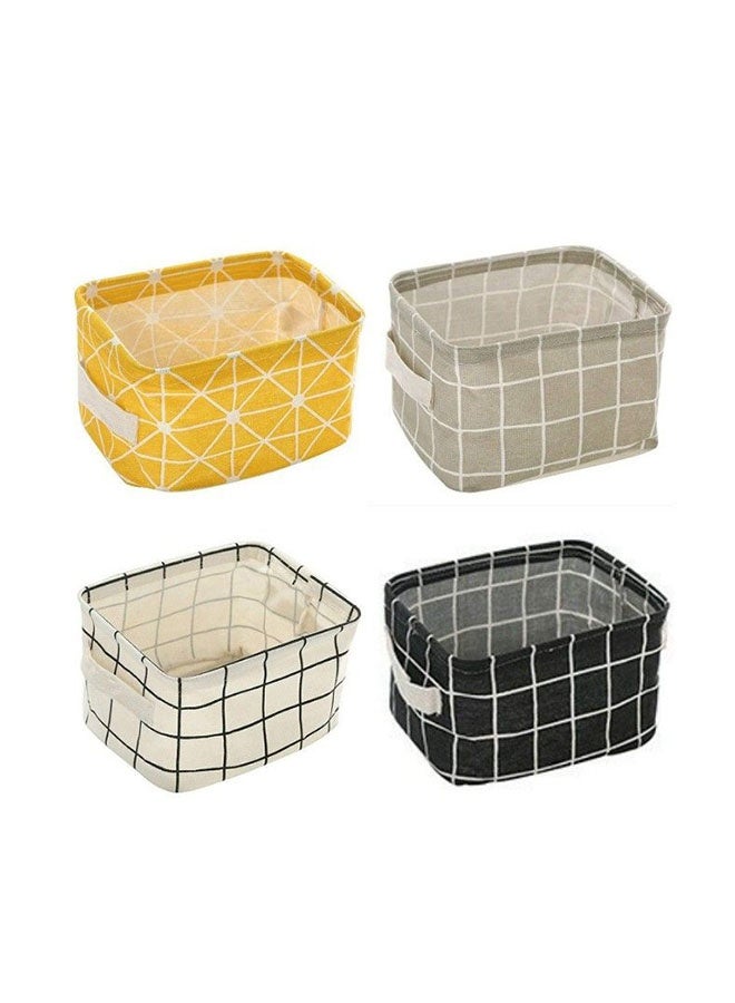 4-Piece Storage Baskets Fabric Foldable Storage Basket Set with Dual Handles(Multicolour) - Image 1