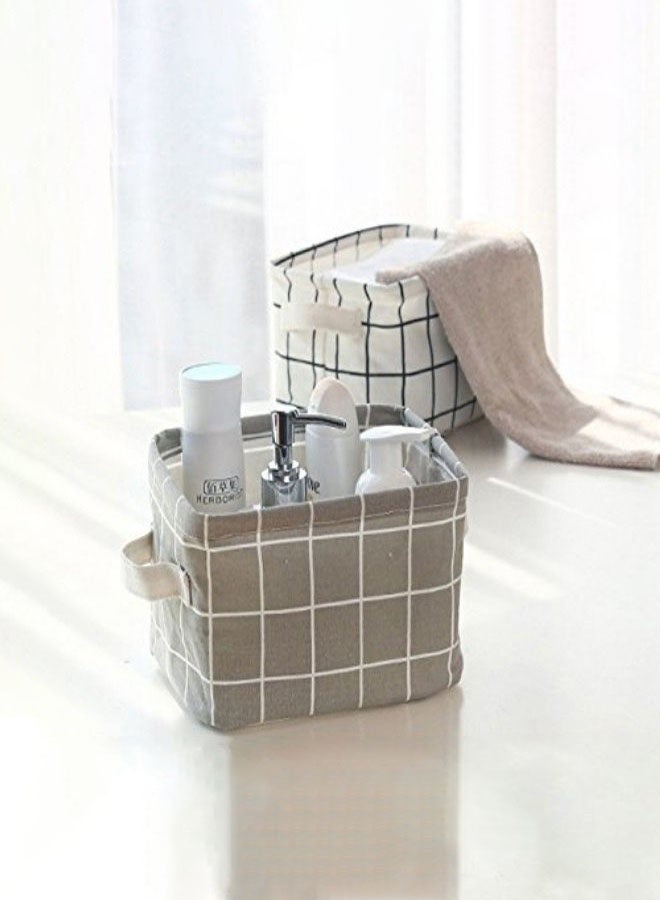 4-Piece Storage Baskets Fabric Foldable Storage Basket Set with Dual Handles(Multicolour) - Image 3