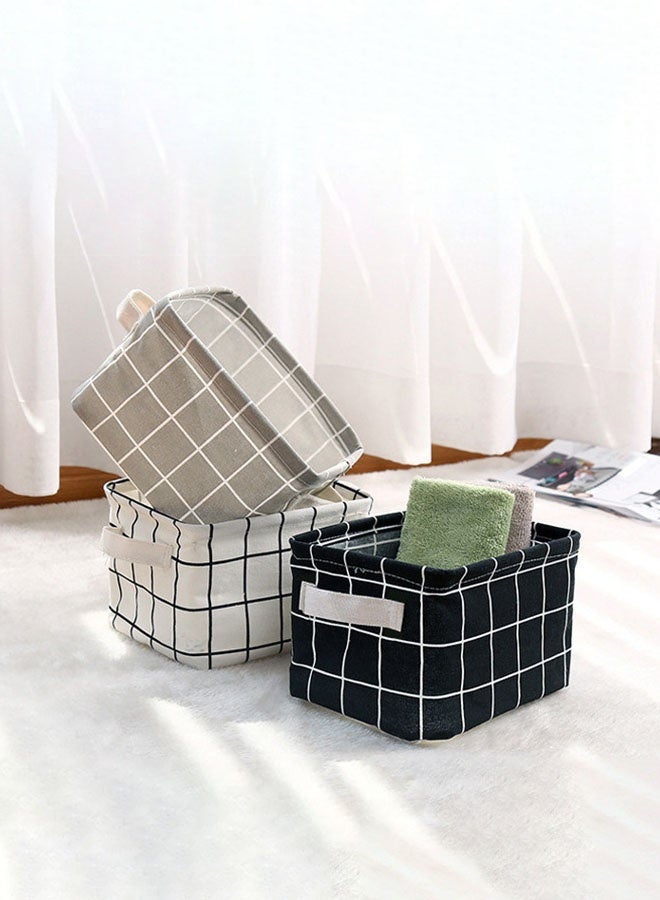4-Piece Storage Baskets Fabric Foldable Storage Basket Set with Dual Handles(Multicolour) - Image 2