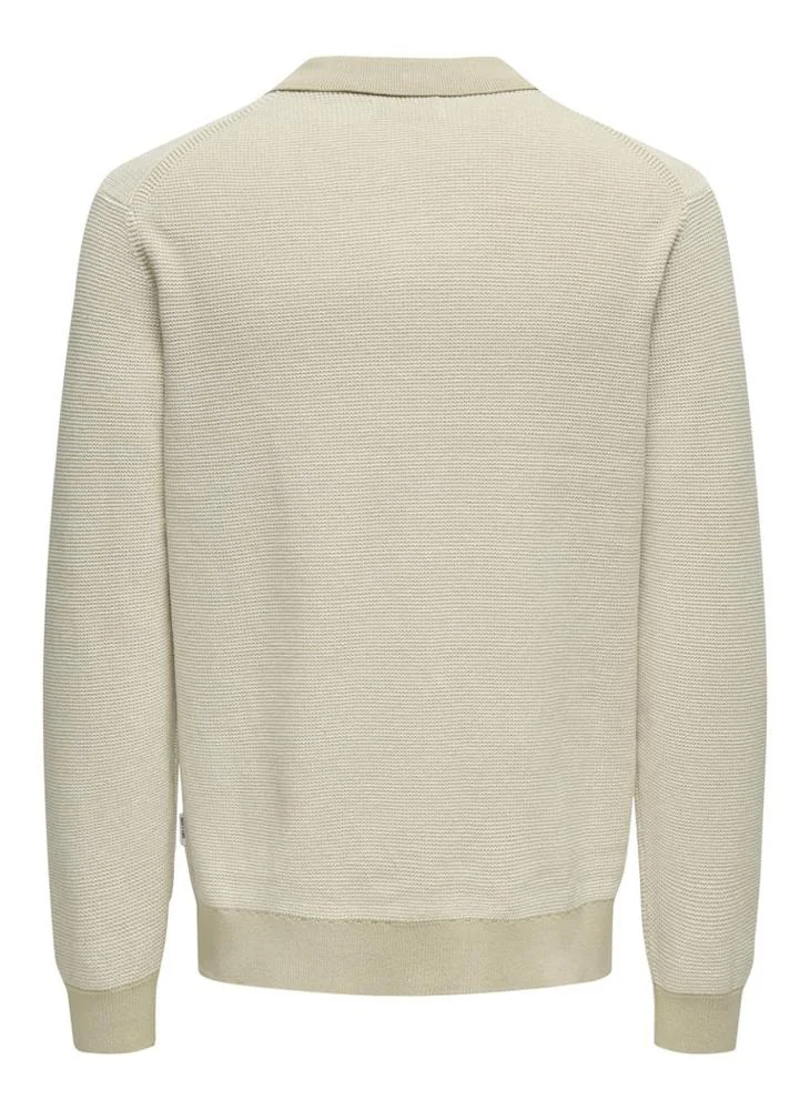 Only & Sons Onsmatteo  Zip Polo Neck Sweatshirt