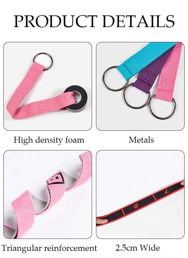 Generic - Yoga Strap with Loops, Yoga Stretching Strap for Home Workout, Exercise, Pilates and Gymnastics Non-Elastic Stretch Strap Stretch Band Belt for Women & Men - Image 1