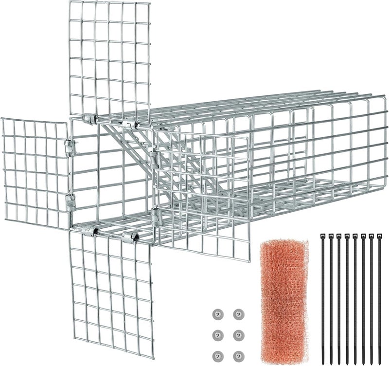 BKALEME One Way Squirrel Door Excluder, Humane Squirrels, Chipmunks Contactless Excluder, for Outdoor Spaces Like Attics, Chimneys - Includes Full Installation Kit - Image 1