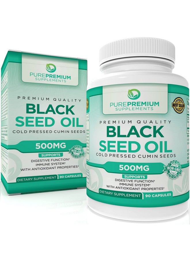 PUREPREMIUM SUPPLEMENTS زيت الحبة السوداء النقي غير المعدل وراثيًا 500 ملغ من حبة البركة - كبسولات زيت الحبة السوداء المضغوطة على البارد للعناية بالشعر والبشرة - 90 كبسولة من زيت الحبة السوداء - Image 2