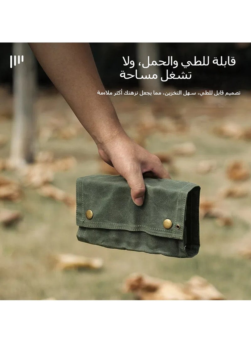 general Outdoor Camping Seasoning Bottle Storage Bag with 9 Glass Cruet Bottles Barbecue Cruet Combo Set Canvas Bag Camping Essentials - Image 3